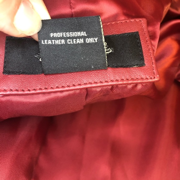 Peck & Peck Red Leather and Suede Moto Jacket PL - Picture 6 of 6